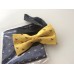 Set vlinderstrik pochet donkerblauw geel rood wit ''Hondjes''